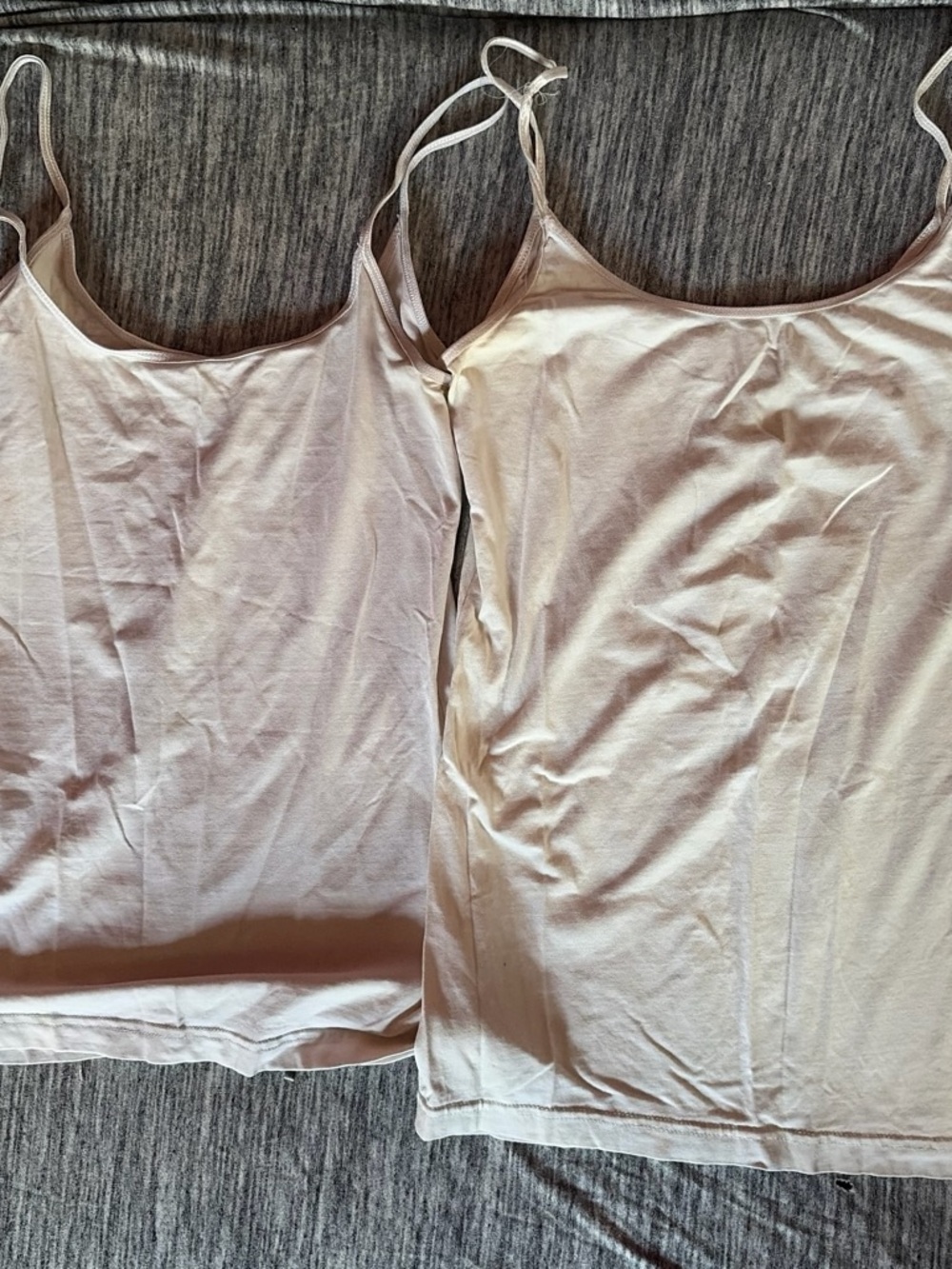 bp White Double Pack Cotton Blend Cami Tanks